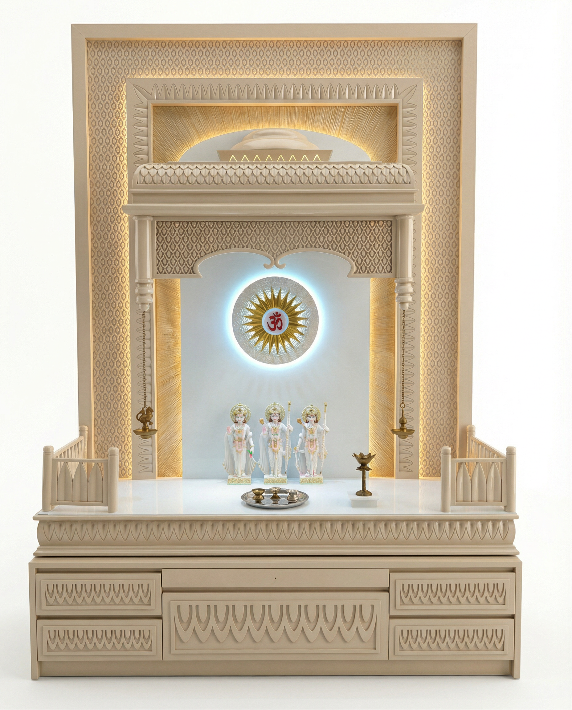 Sagwan Mandir with PU Polish — Premium Burma Teak Pooja Temple