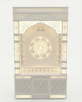 Corian Mandir for Home — White Backlit Solid-Surface Pooja Temple
